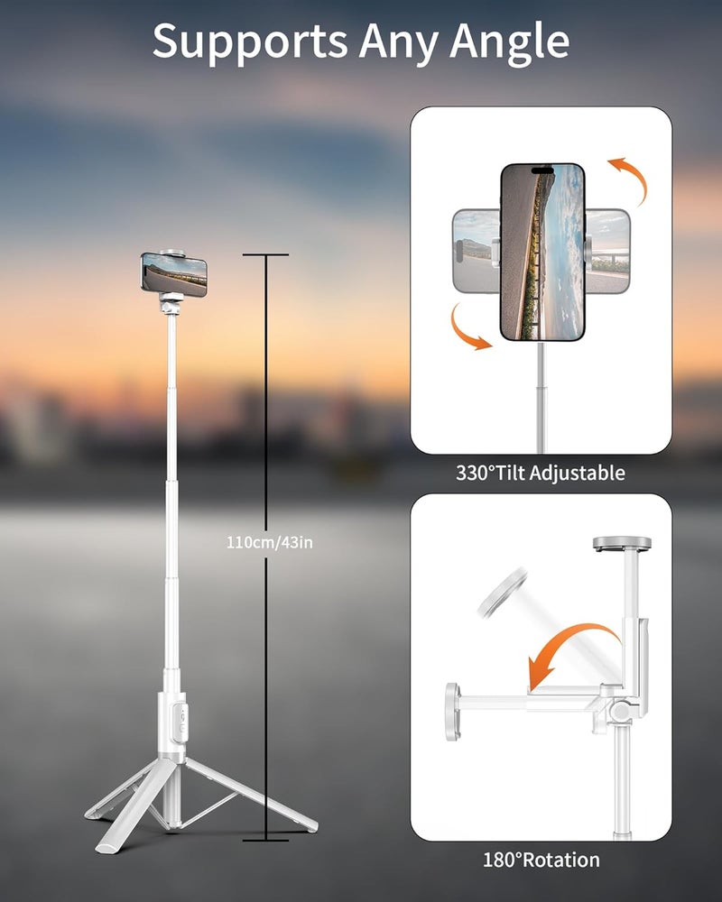 Aklima Selfie Stick Tripod - Tripod for iPhone with Remote, Lightweight Phone Stand for Android, Extendable Phone Tripods Stand Compatible with All Cell Phones for Video Recording/Photo/Live Stream/Vlog - Image 3